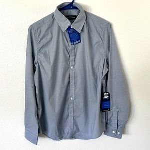 Desert dunes Slim fit White and blue button down shirt